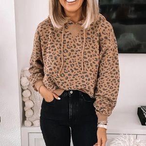 Abercrombie High Low Leopard Hoodie